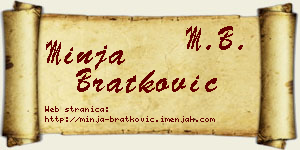 Minja Bratković vizit kartica